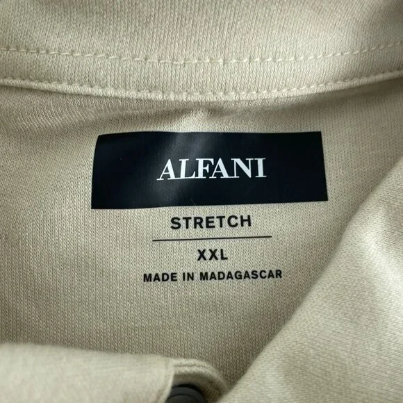 Alfani Mens Stretch Polo Shirt XXL Beige NWT 5815 - Picture 3 of 9